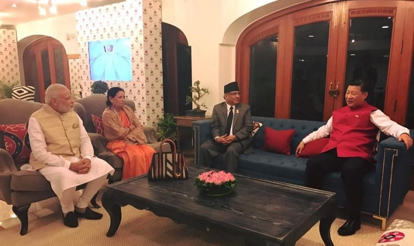नेपालका प्रधानमन्त्री र चिनियाँ राष्ट्रपति भेट भएको स्थानमा नरेन्द्र मोदी छिरेपछि‘