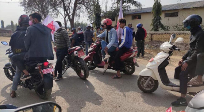 सुर्खेतमा ओली पक्षको मोटरसाइकल र्याली