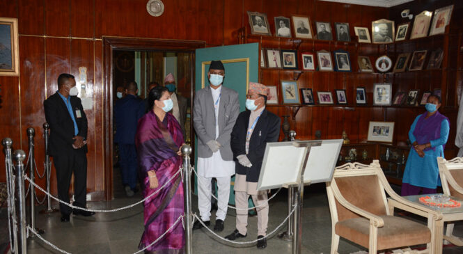 राष्ट्रपति भण्डारीद्वारा नारायणहिटी संग्रहालय अवलोकन