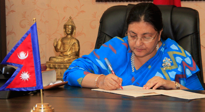 राष्ट्रपति भण्डारीद्वारा २३ गते दुवै सदनको अधिवेशन आव्हान