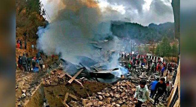 हुम्लाको उनापानीमा आगलागी : आठ घर जलेर नष्ट