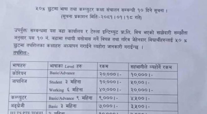 वीरेन्द्रनगरका वडालाइ विदेशी भाषा पढाउने होडबाजी